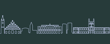 Asuncion Single Line Skylineのイラスト素材