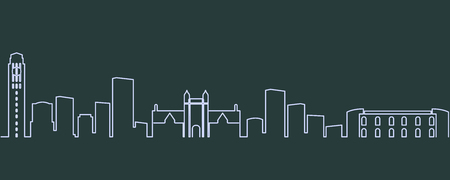 Ann Arbor Single Line Skylineのイラスト素材