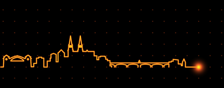 Basel Light Streak Skylineのイラスト素材