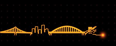 Pittsburgh Light Streak Skylineのイラスト素材