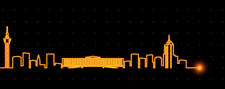 Kinshasa Light Streak Skylineのイラスト素材