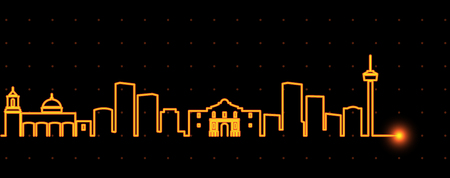 San Antonio Light Streak Skylineのイラスト素材