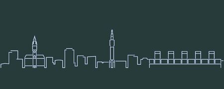 Lille Single Line Skyline Profileのイラスト素材