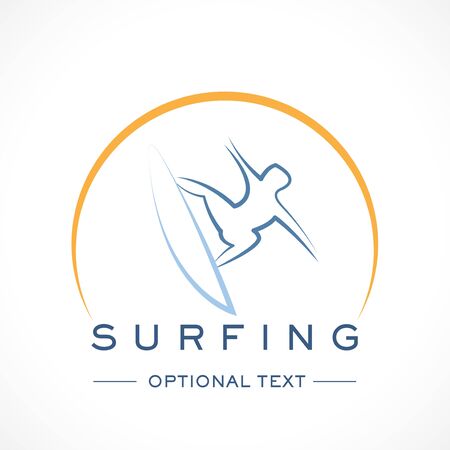Surfing Logo and Text for Designsのイラスト素材