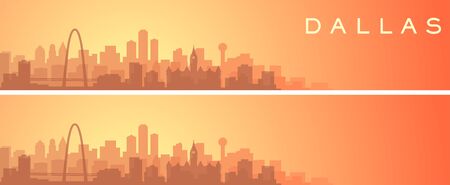 Dallas Beautiful Skyline Scenery Bannerのイラスト素材