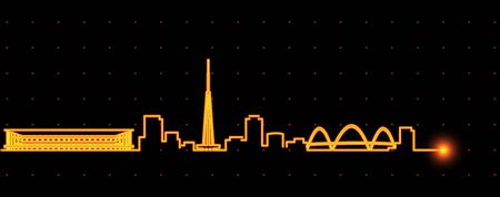 Brasilia Light Streak Skyline Profileのイラスト素材