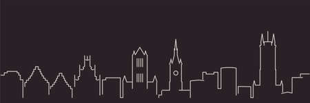 Ghent Single Line Simple Minimalist Skylineのイラスト素材
