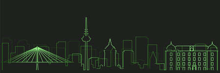 Mannheim Futurist Technology Light Trace Skylineのイラスト素材