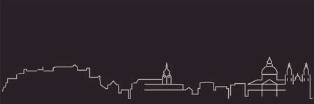 Salzburg Single Line Simple Minimalist Skylineのイラスト素材