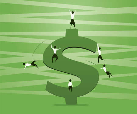 Dollar Sign Competition and Women Successのイラスト素材