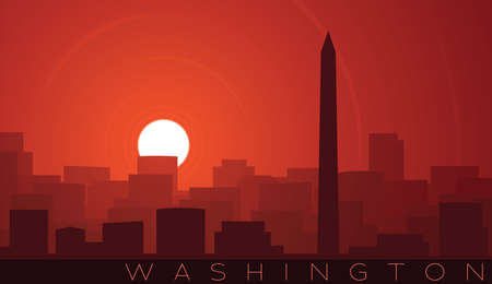 Washington Low Sun Skyline Sceneのイラスト素材