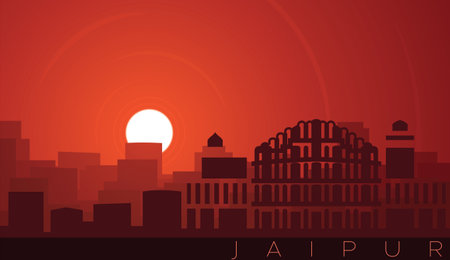 Jaipur Low Sun Skyline Sceneのイラスト素材
