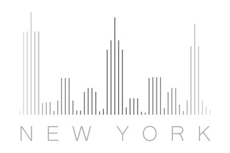 Vertical Bars New York Landmark Skylineのイラスト素材