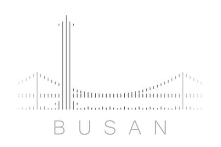 Vertical Bars Busan Landmark Skylineのイラスト素材