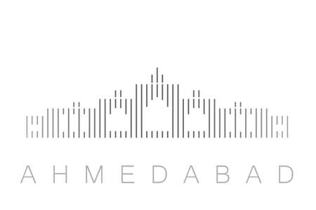 Vertical Bars Ahmedabad Landmark Skylineのイラスト素材