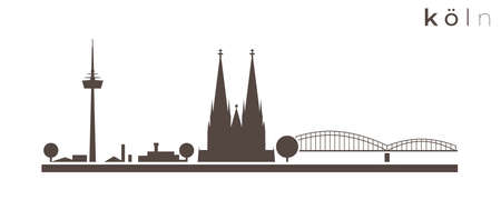 Cologne Simple Monochrome Stylish Skylineのイラスト素材