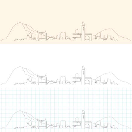 Lugano Hand Drawn Profile Skylineのイラスト素材