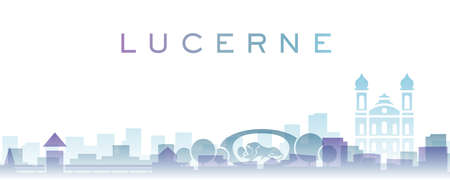 Lucerne Transparent Layers Gradient Landmarks Skylineのイラスト素材