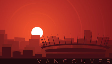 Vancouver Low Sun Skyline Sceneのイラスト素材