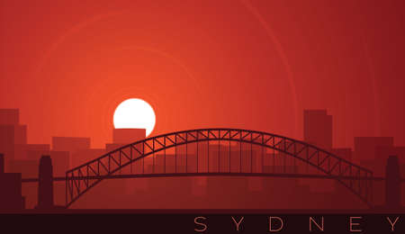 Sydney Low Sun Skyline Sceneのイラスト素材
