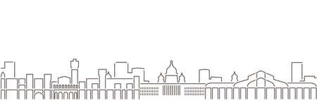 Bengaluru Dark Line Simple Minimalist Skyline With White Backgroundのイラスト素材