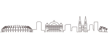 Fortress Dark Line Simple Minimalist Skyline With White Backgroundのイラスト素材