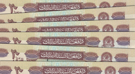 Paper money from  Afghanistan. Afghan afghani. Close up banknotes from  Afghanistan.  Afghan currency 3D renderの写真素材