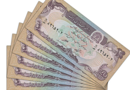 Paper money from  Afghanistan. Afghan afghani. Close up banknotes from  Afghanistan.  Afghan currency 3D renderの写真素材