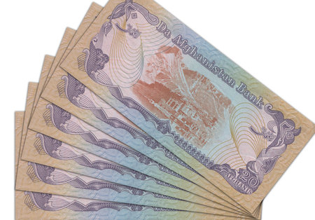 Paper money from  Afghanistan. Afghan afghani. Close up banknotes from  Afghanistan.  Afghan currency 3D renderの写真素材