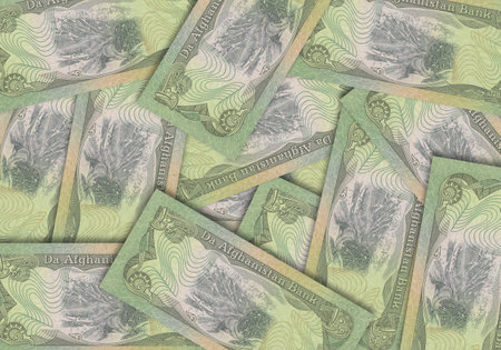 Paper money from  Afghanistan. Afghan afghani. Close up banknotes from  Afghanistan.  Afghan currency 3D renderの写真素材