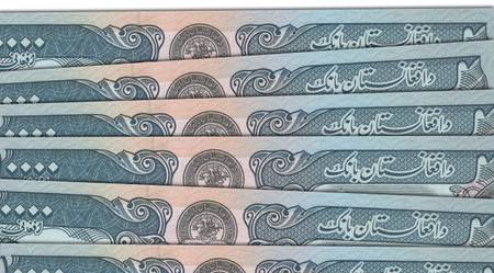 Paper money from  Afghanistan. Afghan afghani. Close up banknotes from  Afghanistan.  Afghan currency 3D renderの写真素材