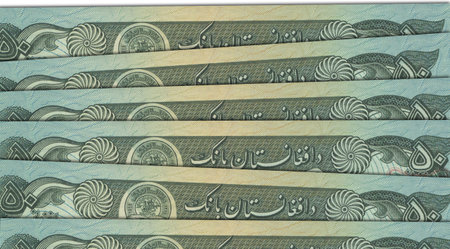 Paper money from  Afghanistan. Afghan afghani. Close up banknotes from  Afghanistan.  Afghan currency 3D renderの写真素材
