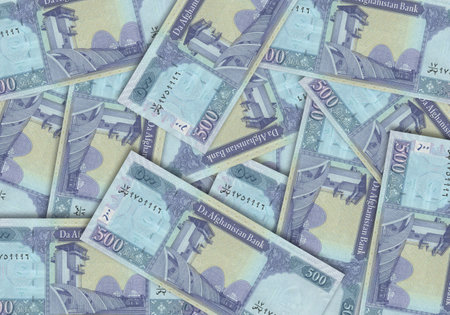 Paper money from  Afghanistan. Afghan afghani. Close up banknotes from  Afghanistan.  Afghan...