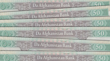Paper money from  Afghanistan. Afghan afghani. Close up banknotes from  Afghanistan.  Afghan currency 3D renderの写真素材
