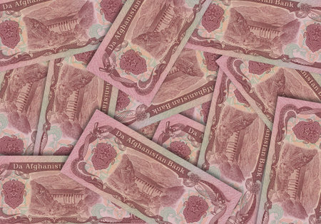 Paper money from  Afghanistan. Afghan afghani. Close up banknotes from  Afghanistan.  Afghan currency 3D renderの写真素材