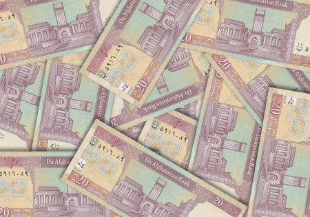 Paper money from  Afghanistan. Afghan afghani. Close up banknotes from  Afghanistan.  Afghan currency 3D renderの写真素材