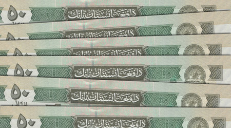 Paper money from  Afghanistan. Afghan afghani. Close up banknotes from  Afghanistan.  Afghan currency 3D renderの写真素材