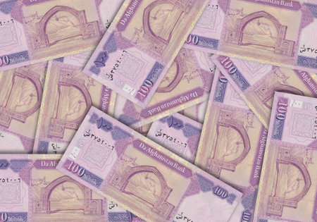 Paper money from  Afghanistan. Afghan afghani. Close up banknotes from  Afghanistan.  Afghan currency 3D renderの写真素材