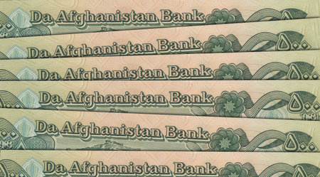 Paper money from  Afghanistan. Afghan afghani. Close up banknotes from  Afghanistan.  Afghan currency 3D renderの写真素材