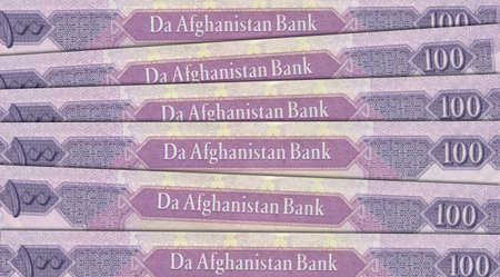 Paper money from  Afghanistan. Afghan afghani. Close up banknotes from  Afghanistan.  Afghan currency 3D renderの写真素材