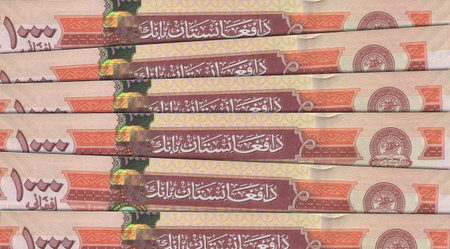 Paper money from  Afghanistan. Afghan afghani. Close up banknotes from  Afghanistan.  Afghan currency 3D renderの写真素材