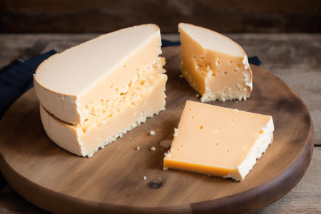 Cheese collection, pieces of French cow milk cheese made from cow milkの素材