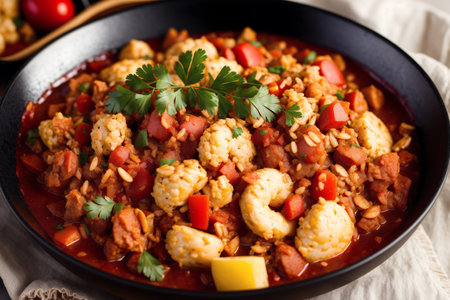 Chili con carne - traditional mexican dish made of rice and vegetablesの素材
