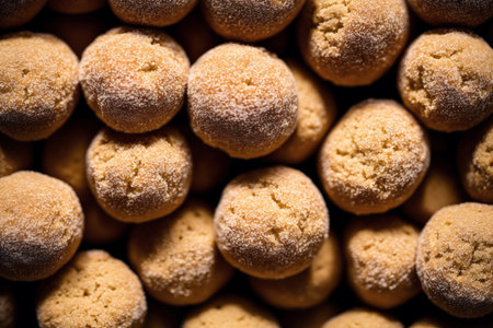 Close-up of a pile of sugar cookies as a background.の素材