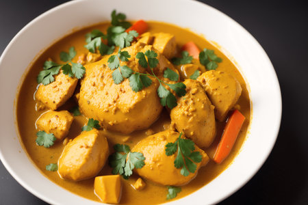 Chicken tikka masala or chicken tikka masala in a bowlの素材