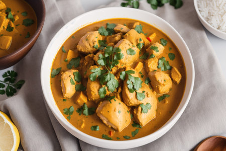 Chicken tikka masala or chicken tikka masala, popular Indian recipeの素材