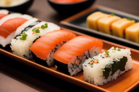 Sushi set - japanese food style - selective focus pointの素材