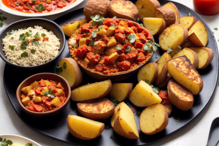 Rajasthani or Rajasthani is a popular Maharashtrian dish made of mashed potatoes, onions, tomatoes, and spicesの素材