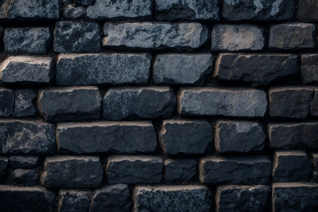 Black brick wall texture background. Black and white brick wall background.の素材