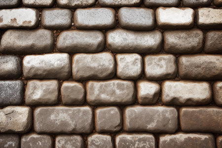 Background of stone wall texture or brick wall background for interior exterior decoration and industrial construction concept design.の素材